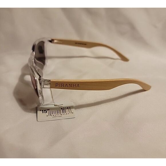 Piranha Hardy II Bamboo Temple Premium Sunglasses Clear Frames Style # 62163 - Picture 4 of 5